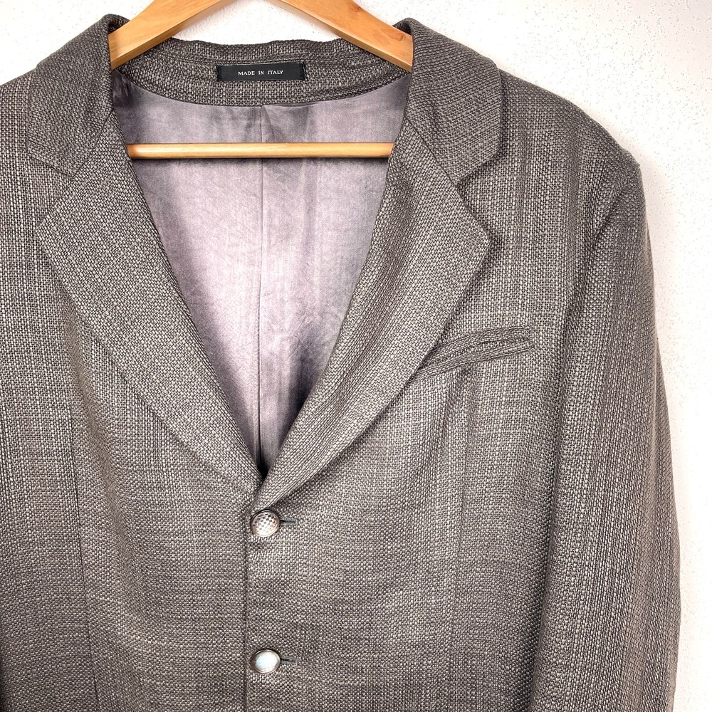 Emporio Armani Unstructured Blazer Mens US 40R Linen Viscose Jacket Sport Coat